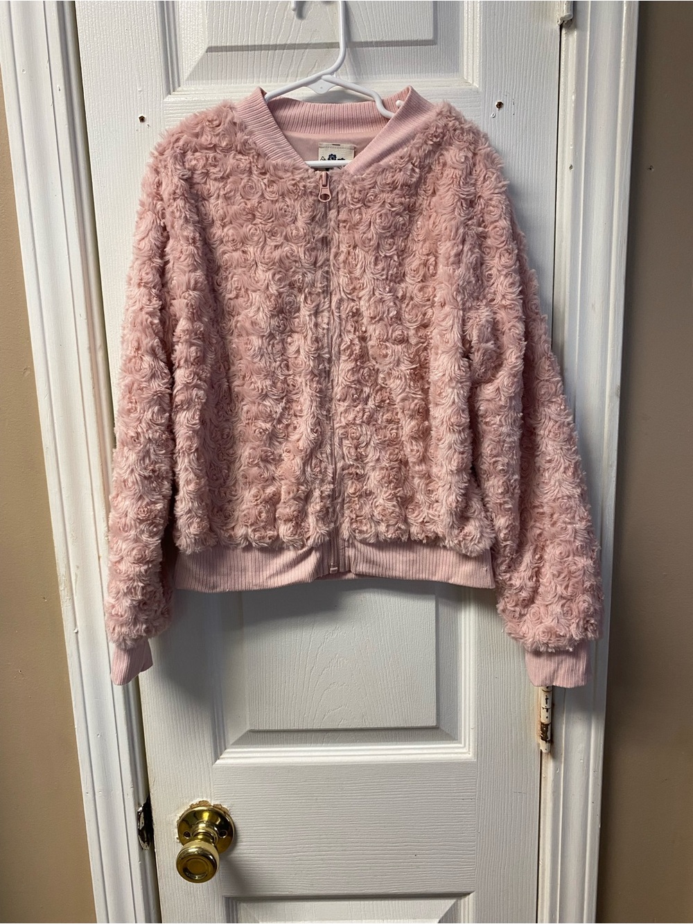 Lily Bleu Girls' Pink Plush Zip-Up Jacket